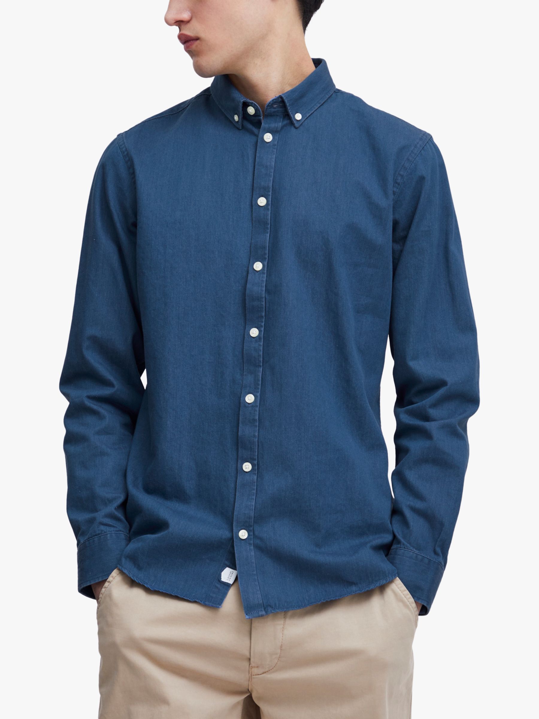 Casual Friday Anton Long Sleeve Denim Shirt, Blue, S