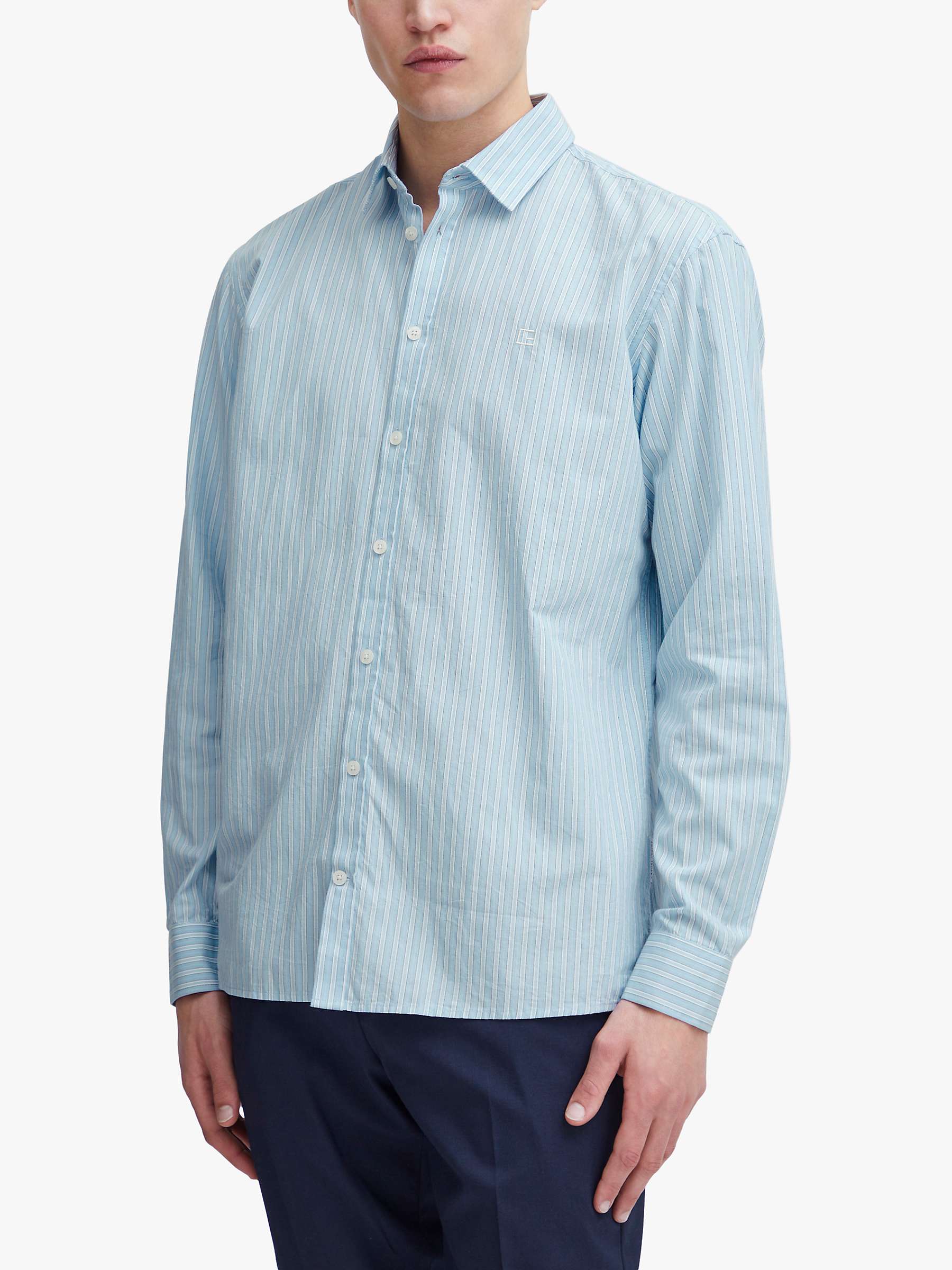 Buy Casual Friday Alvin Long Sleeve Striped Shirt, Chambray Blue Online at johnlewis.com