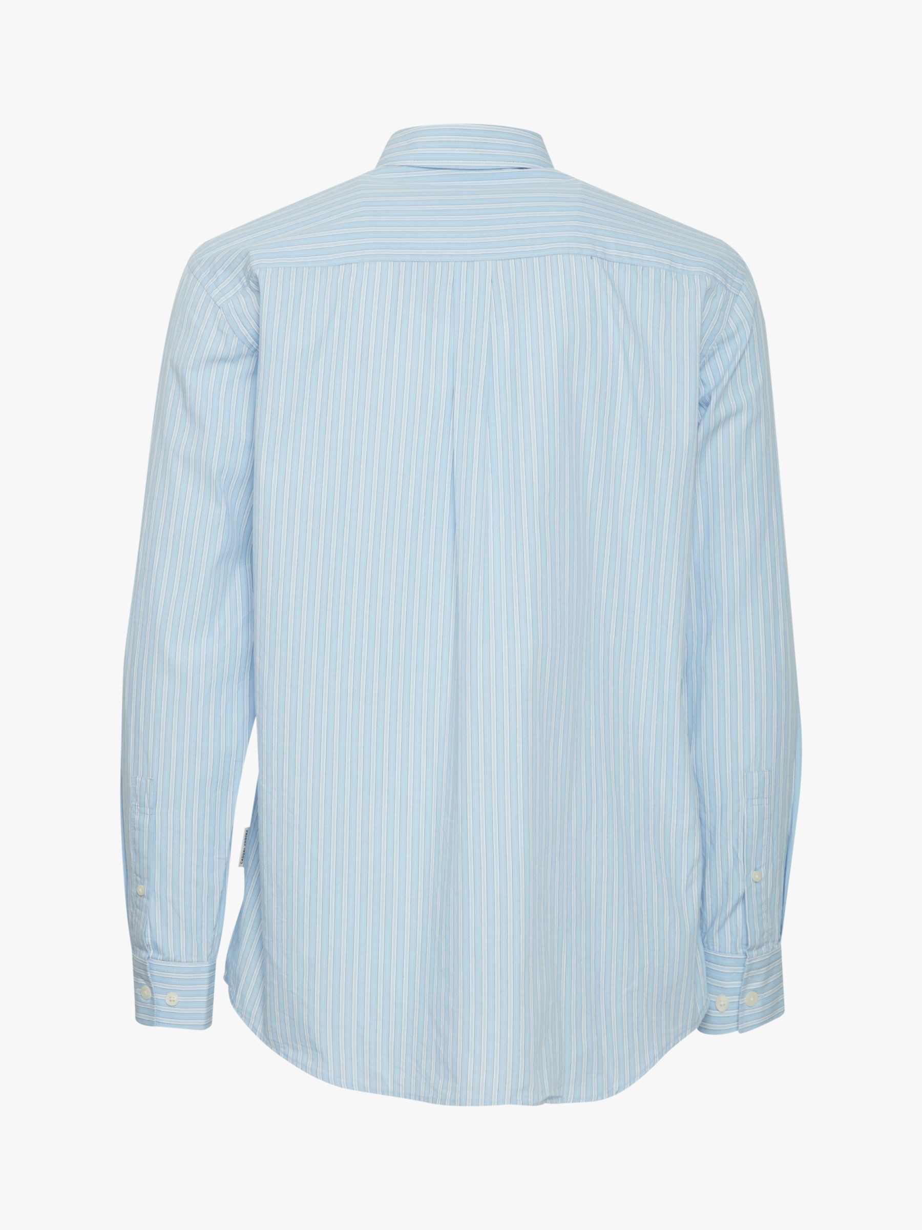 Casual Friday Alvin Long Sleeve Striped Shirt, Chambray Blue, S