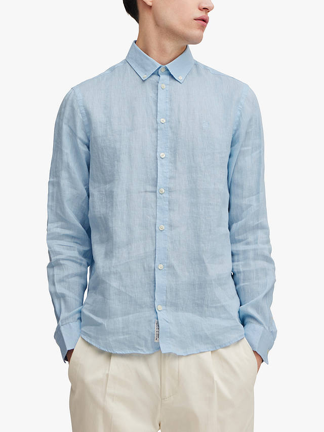 Casual Friday Anton Long Sleeve Linen Shirt, Chambray Blue