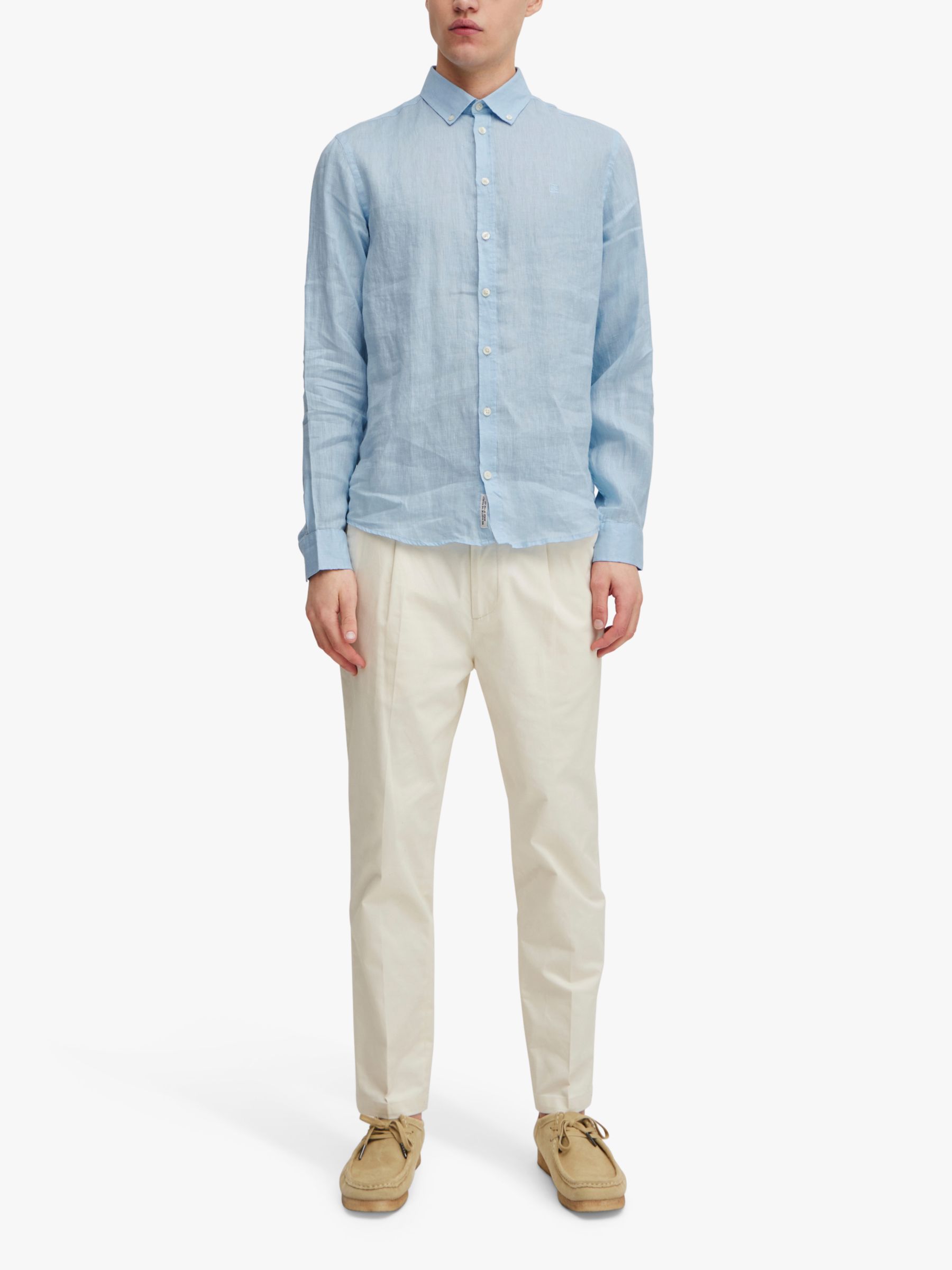 Casual Friday Anton Long Sleeve Linen Shirt , Chambray Blue, S