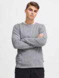 Casual Friday Kent Lightweight Merino Crew Neck Knit, Light Grey Melange