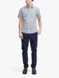 Casual Friday Anton Short Sleeve Leaf Printed Shirt, Chambray Blue