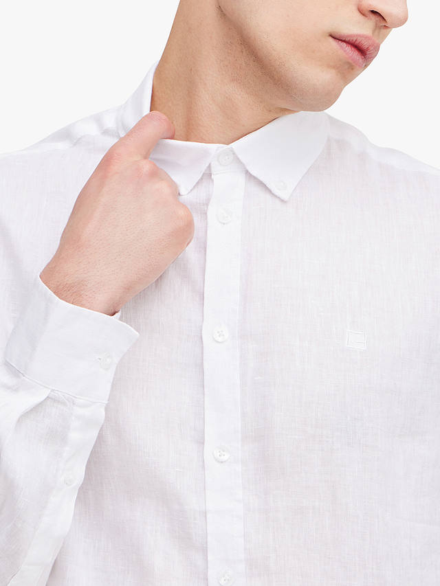 Casual Friday Anton Long Sleeve Linen Shirt, Bright White