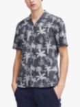 Casual Friday Anton Short Sleeve Palm Linen Shirt, Dark Denim