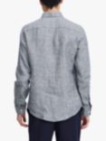 Casual Friday Anton Long Sleeve Linen Shirt, Navy Blazer Melange