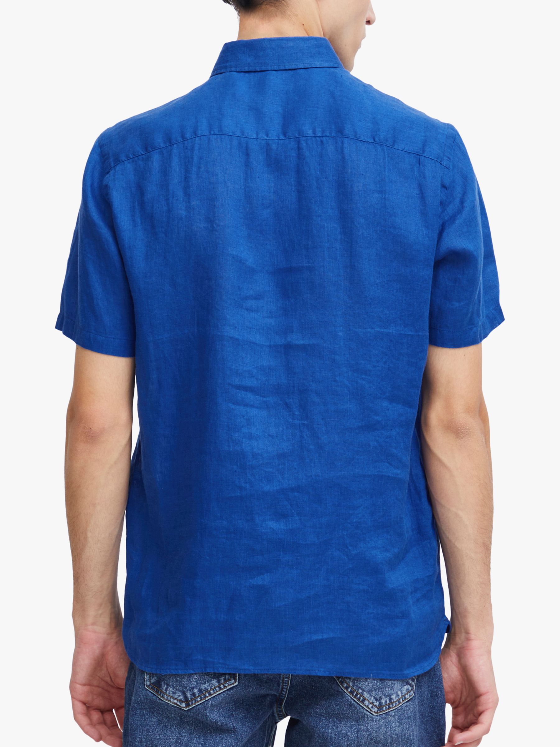 Casual Friday Anton Short Sleeve Linen Shirt, Mazarine Blue, S