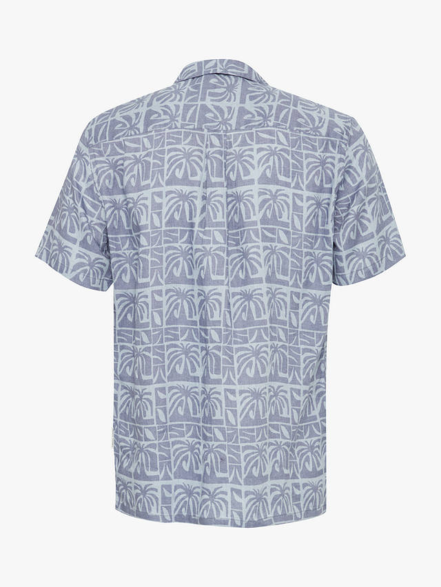 Casual Friday Anton Short Sleeve Palm Linen Shirt, Heron