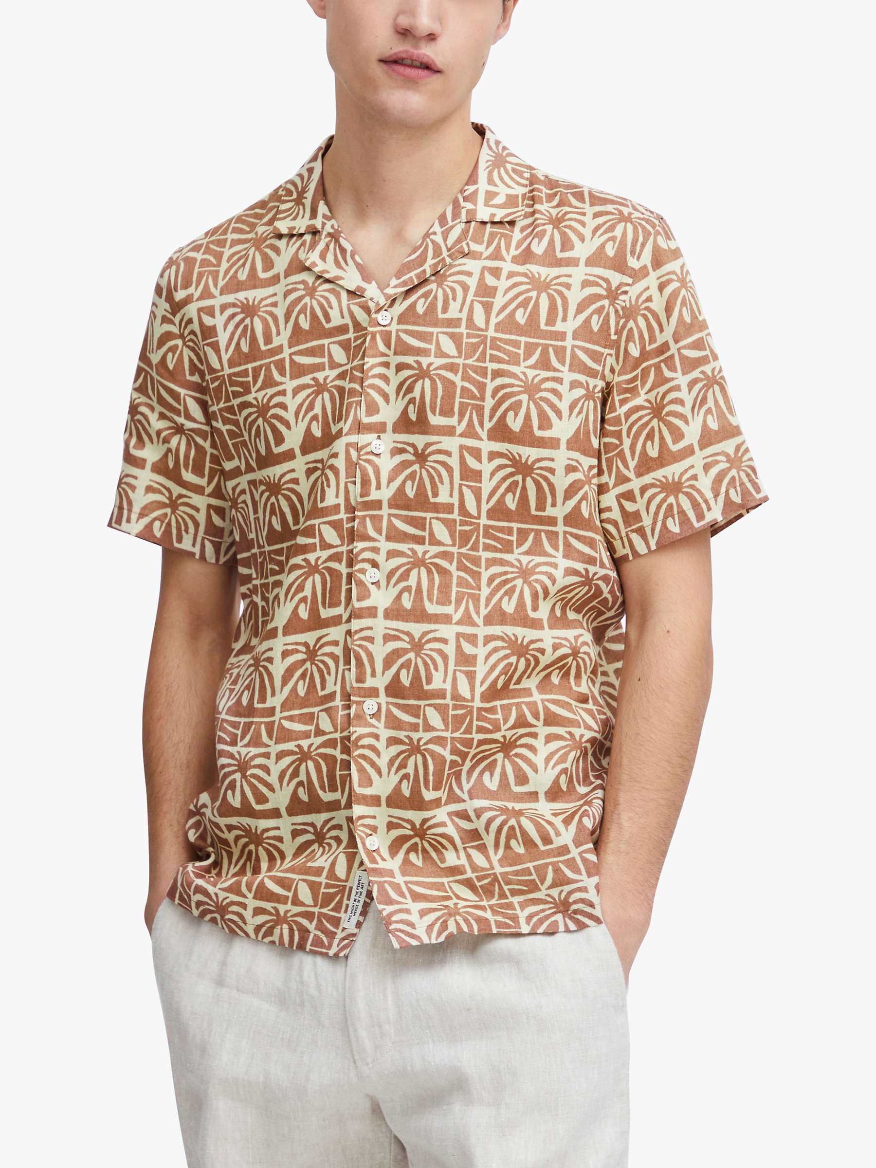 Buy Casual Friday Anton Short Sleeve Palm Linen Shirt Online at johnlewis.com