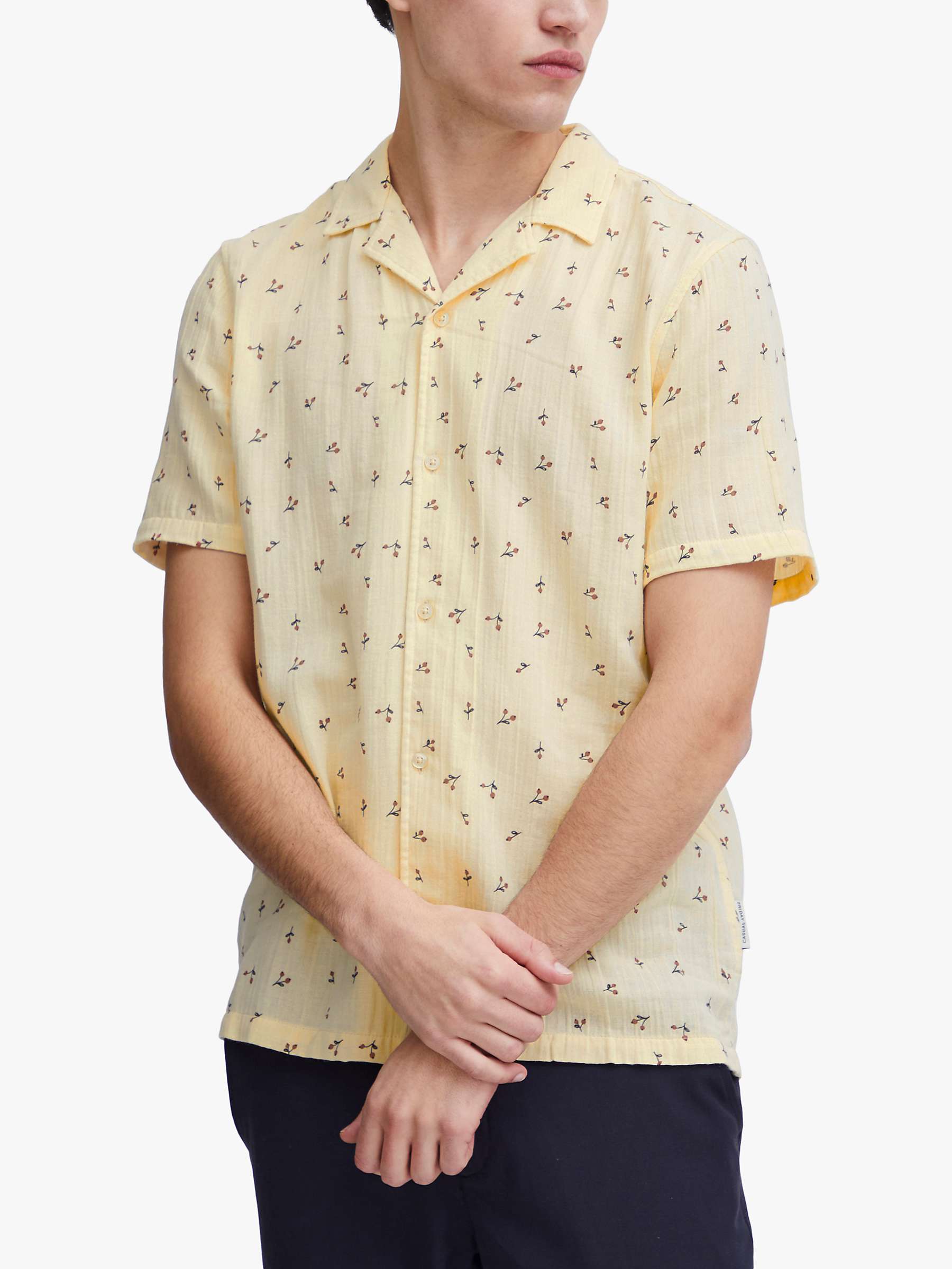 Buy Casual Friday Anton Short Sleeve Cherry Resort Shirt, Yellow Online at johnlewis.com