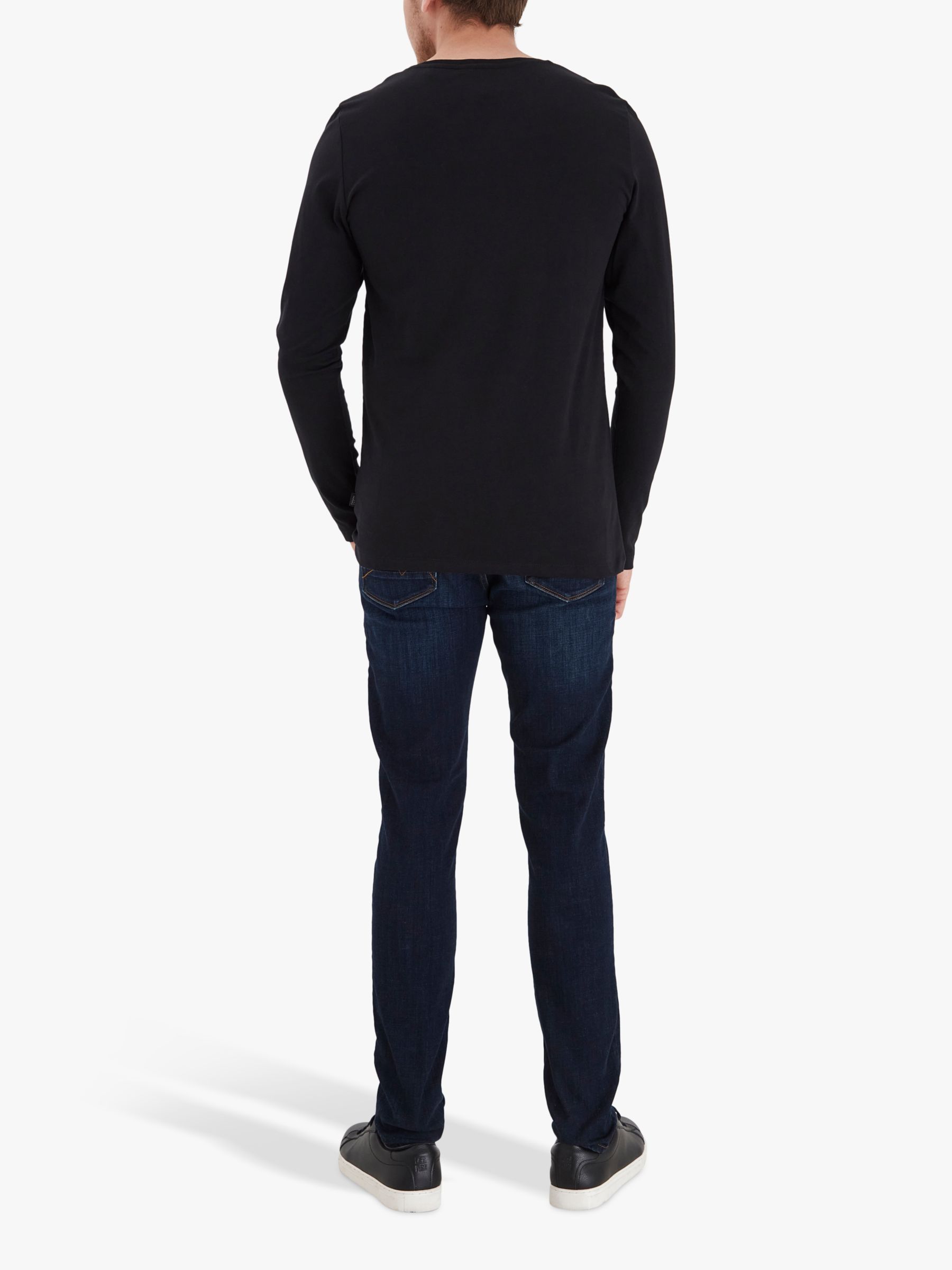 Casual Friday Theo Long Sleeve Basic T-Shirt, Anthracite Black, S