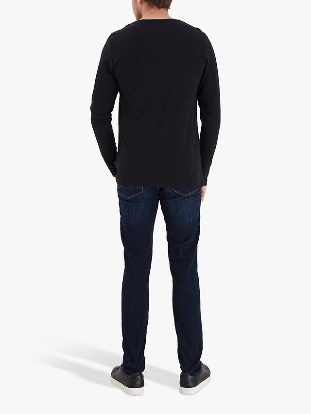 Casual Friday Theo Long Sleeve Basic T-Shirt, Anthracite Black