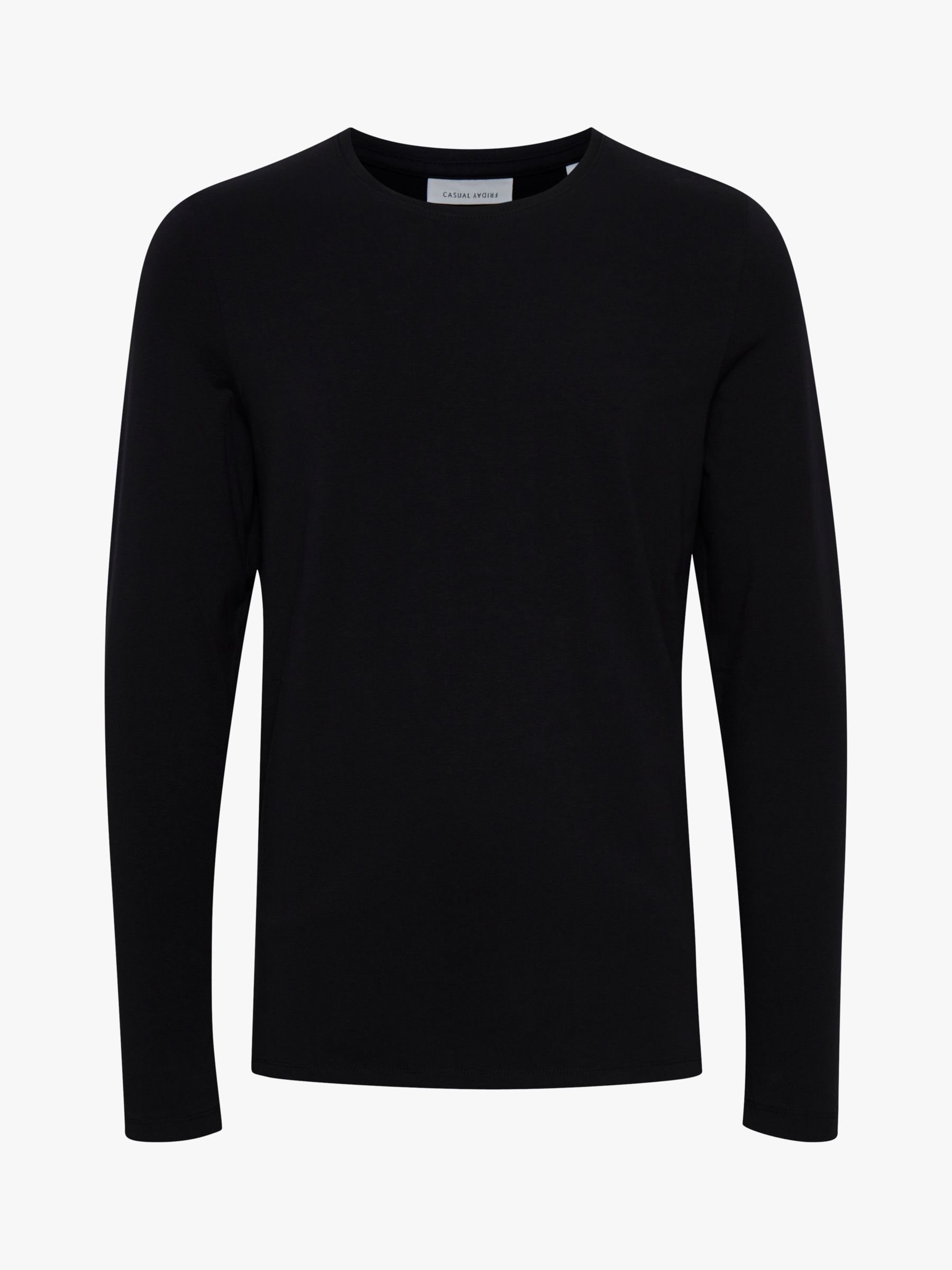 Casual Friday Theo Long Sleeve Basic T-Shirt, Anthracite Black, S