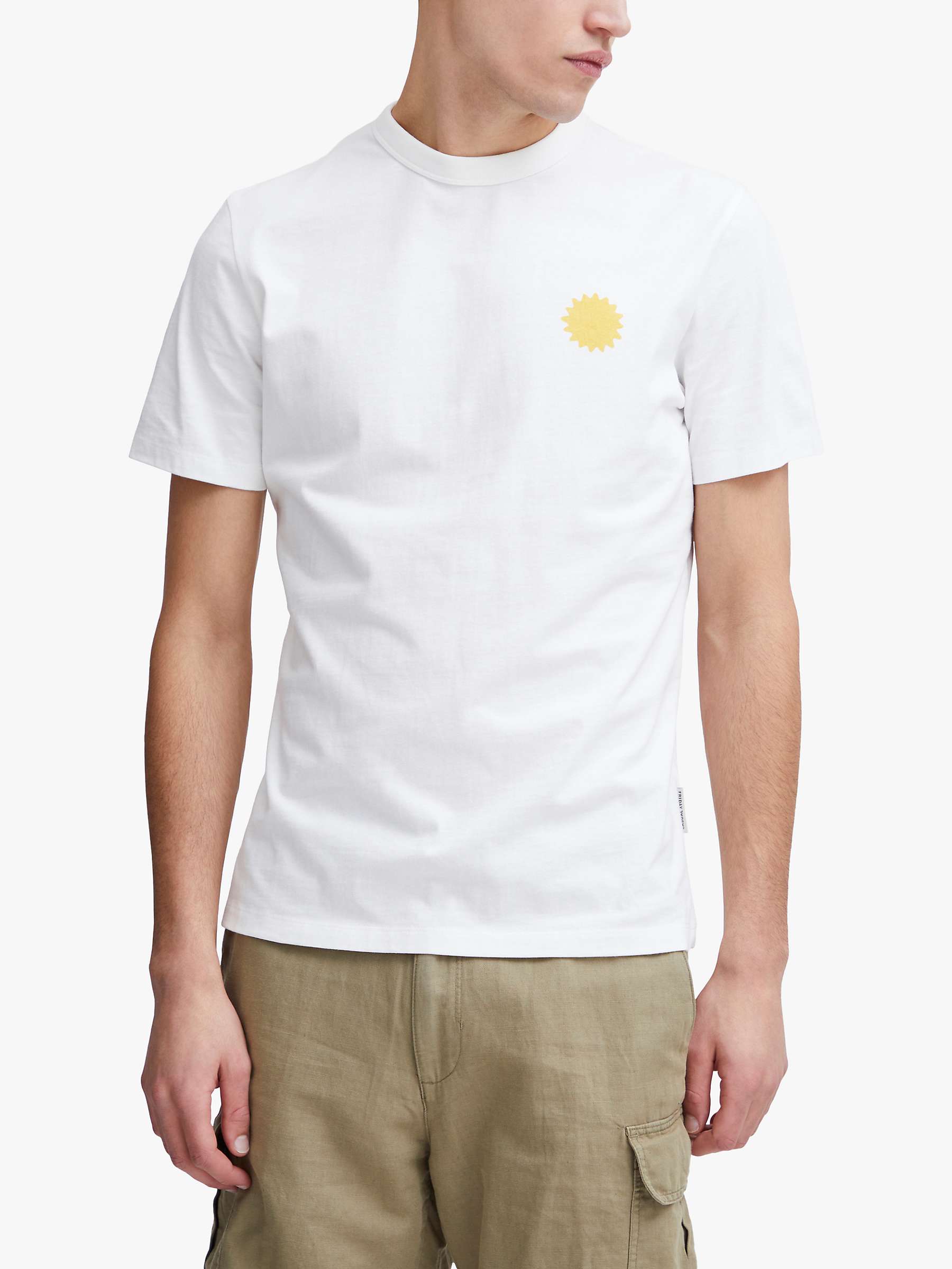 Buy Casual Friday Thor Short Sleeve Sun Print T-Shirt, Snow White Online at johnlewis.com