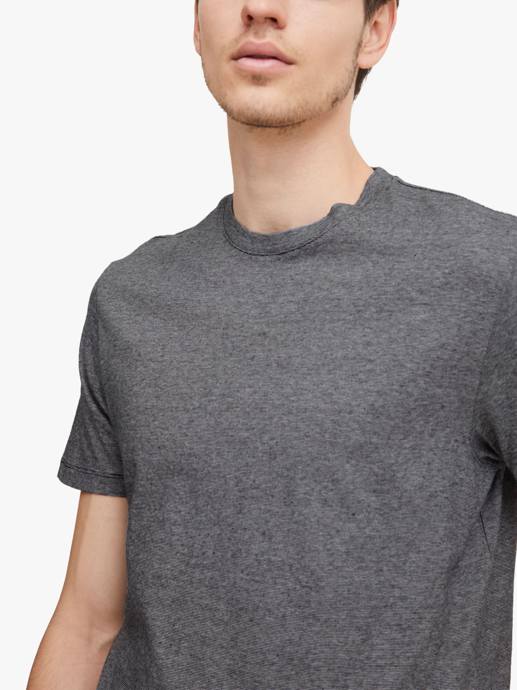Casual Friday Thor Short Sleeve Micro Stripe T-Shirt, Grey, S