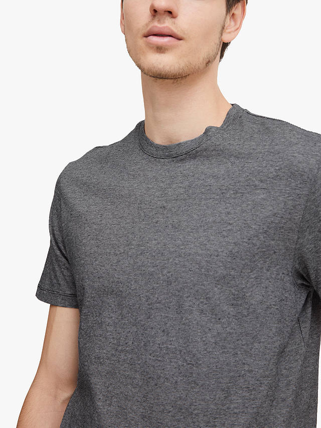 Casual Friday Thor Short Sleeve Micro Stripe T-Shirt, Grey