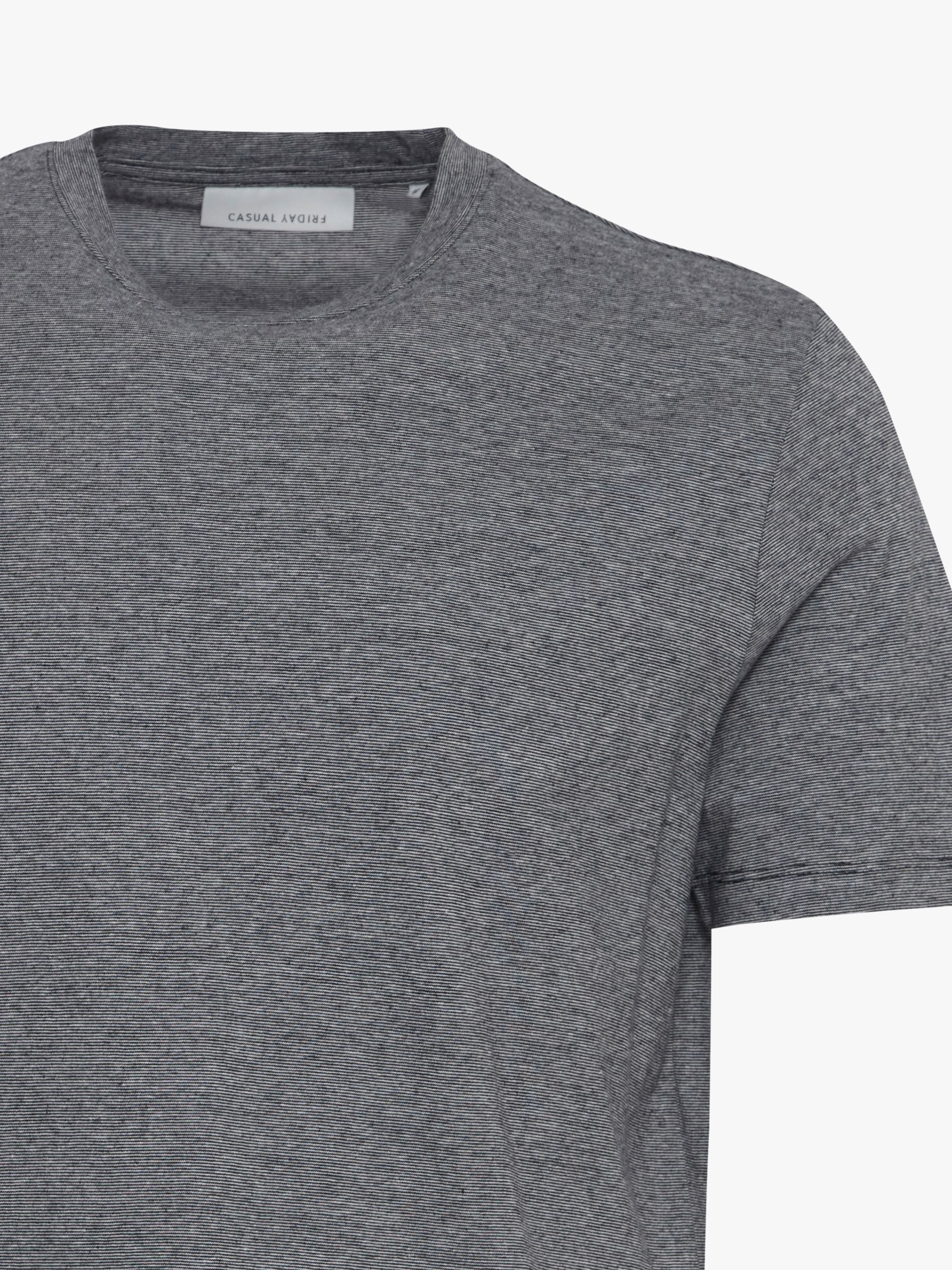 Casual Friday Thor Short Sleeve Micro Stripe T-Shirt, Grey, S