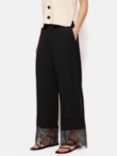 Jigsaw Scallop Trim Trousers, Black