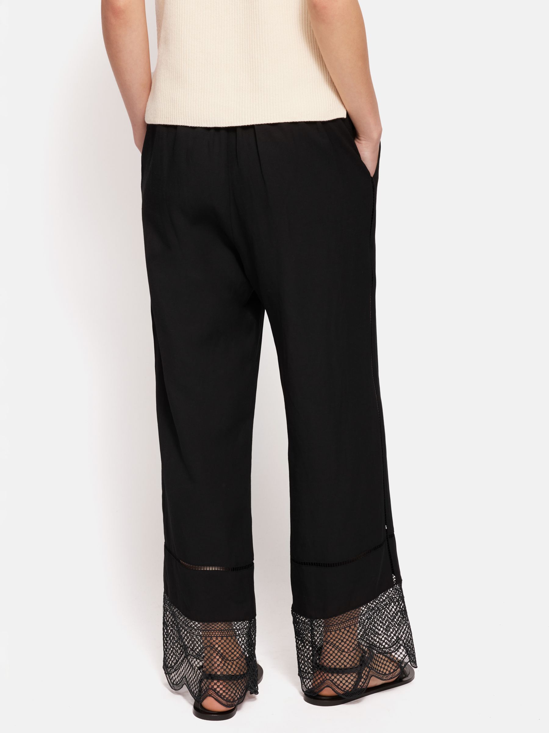 Buy Jigsaw Scallop Trim Trousers, Black Online at johnlewis.com
