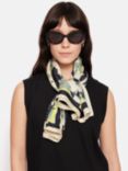 Jigsaw Floral Echo Silk Twill Square Scarf, Grey/Multi