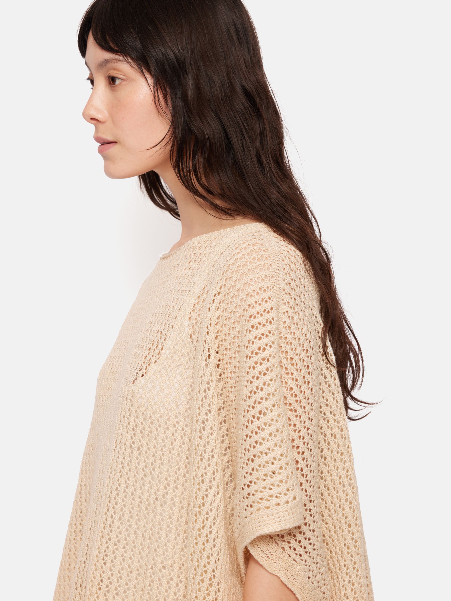 Buy Jigsaw Linen Open Knit Poncho Online at johnlewis.com