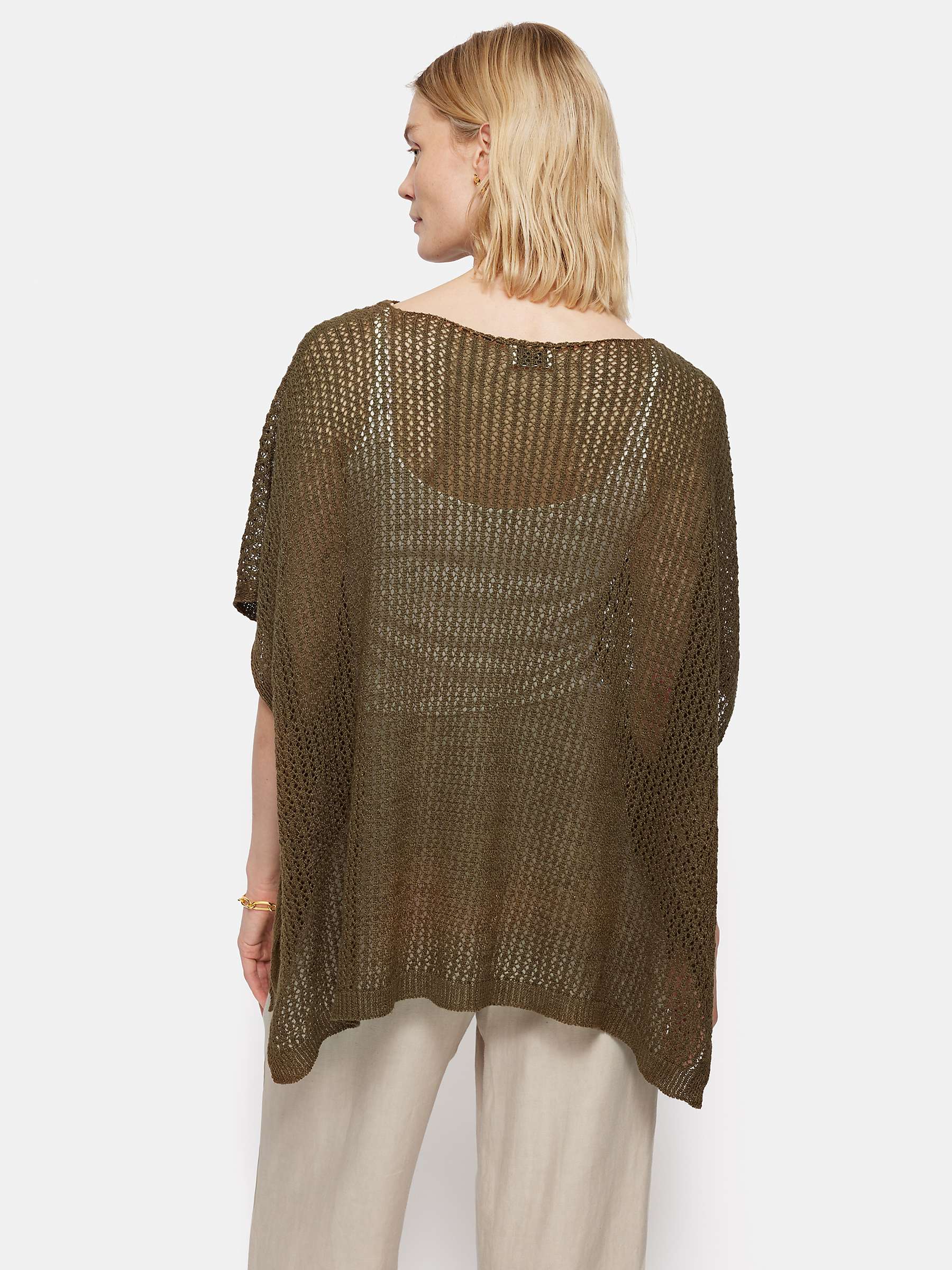 Buy Jigsaw Linen Open Knit Poncho Online at johnlewis.com