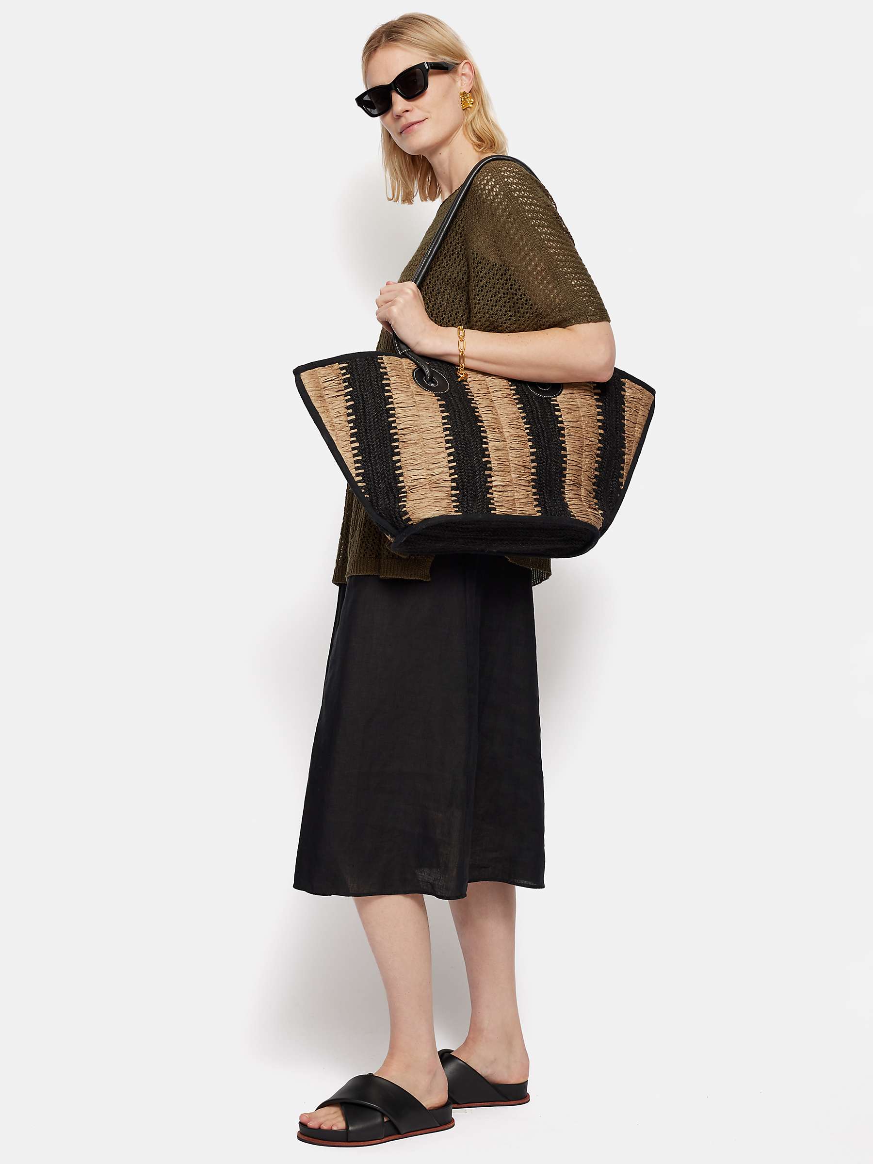 Buy Jigsaw Linen Open Knit Poncho Online at johnlewis.com