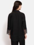 Jigsaw Scallop Lace Trim Shirt, Black