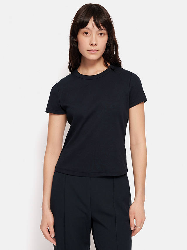 Jigsaw Fine Cotton T-Shirt, Navy