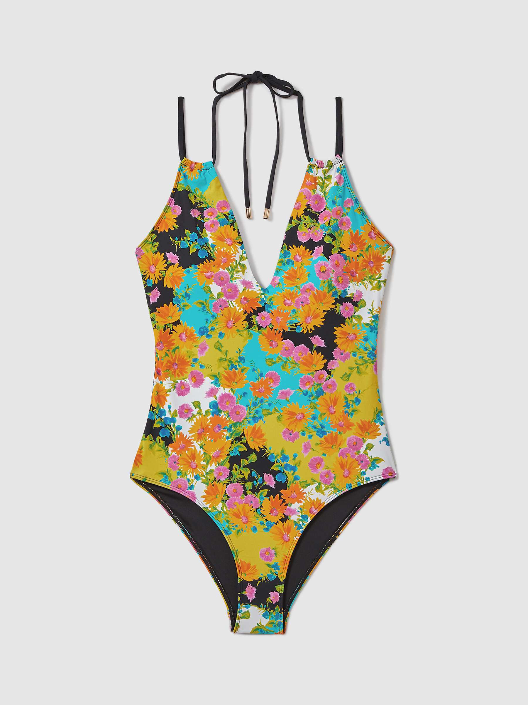 Buy FLORERE Floral Print Double Strap Swimsuit, Multi Online at johnlewis.com