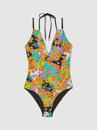 FLORERE Floral Print Double Strap Swimsuit, Multi