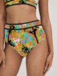 FLORERE Floral Print High Waisted Bikini Bottoms, Multi