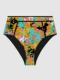 FLORERE Floral Print High Waisted Bikini Bottoms, Multi