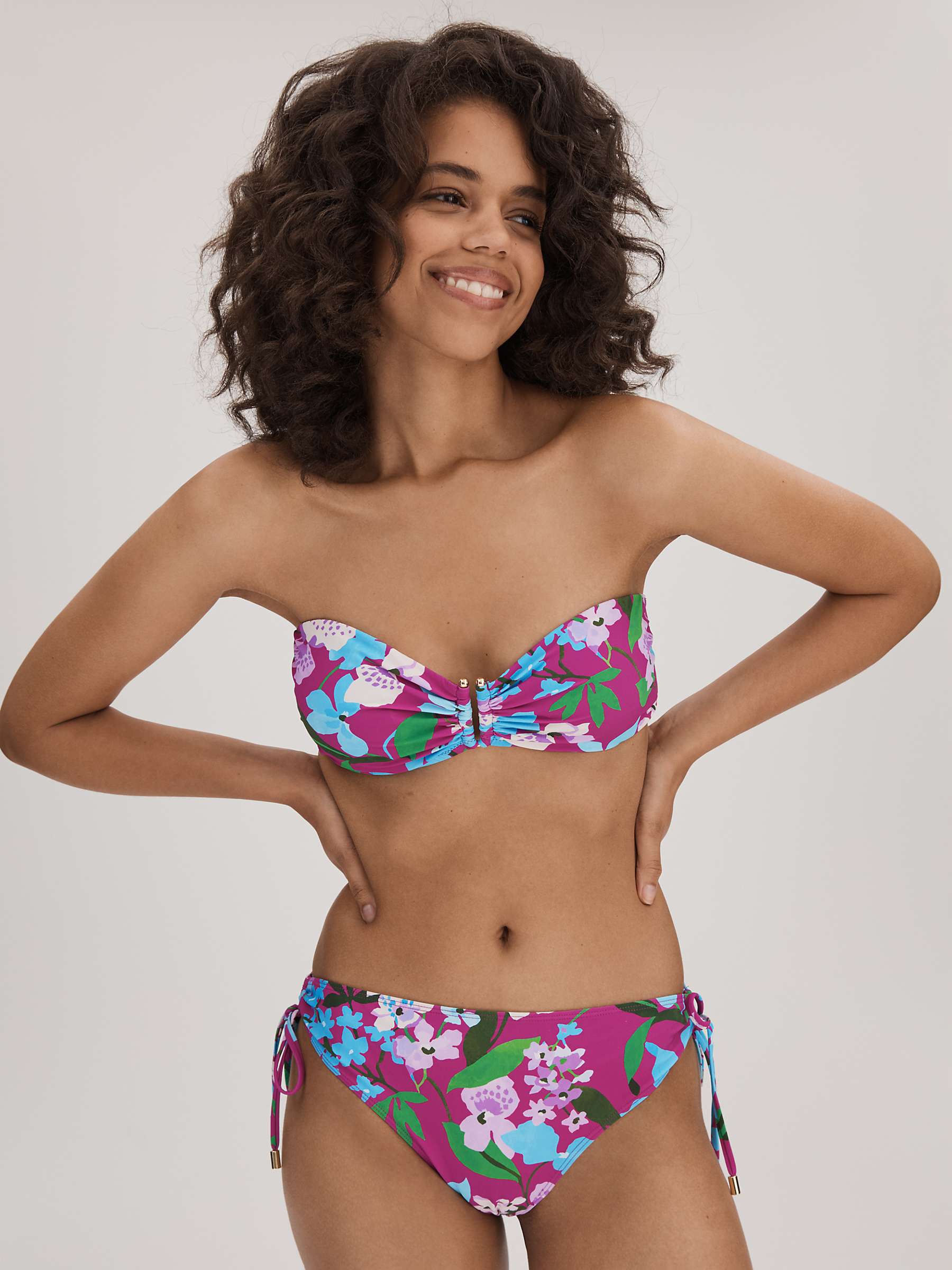 Buy FLORERE Floral Print Bandeau Bikini Top, Multi Online at johnlewis.com