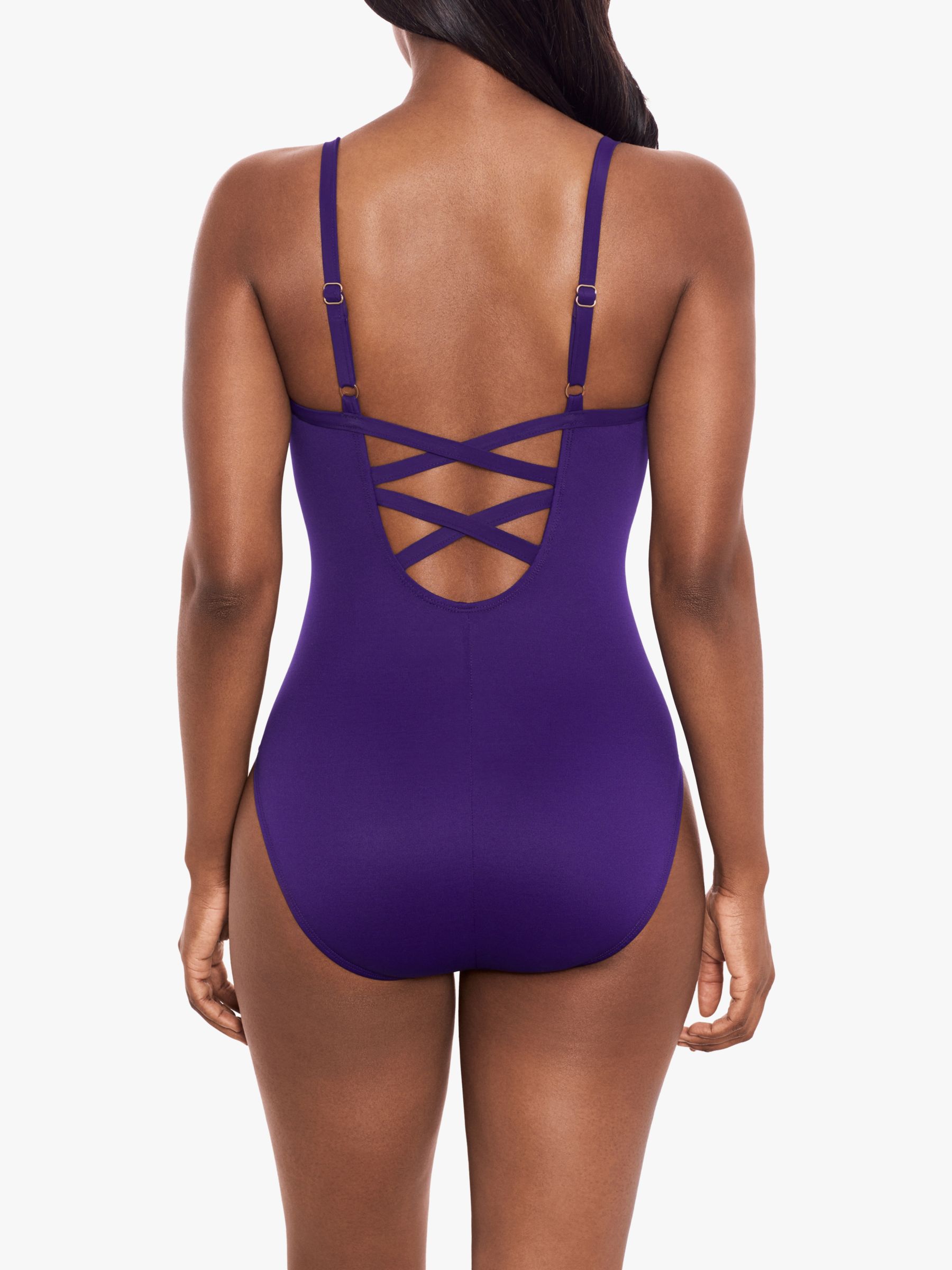Miraclesuit Rock Solid Swimsuit, Mulberry, 8