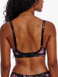 Freya Rose Blossom Underwired Plunge Bra, Black/Multi