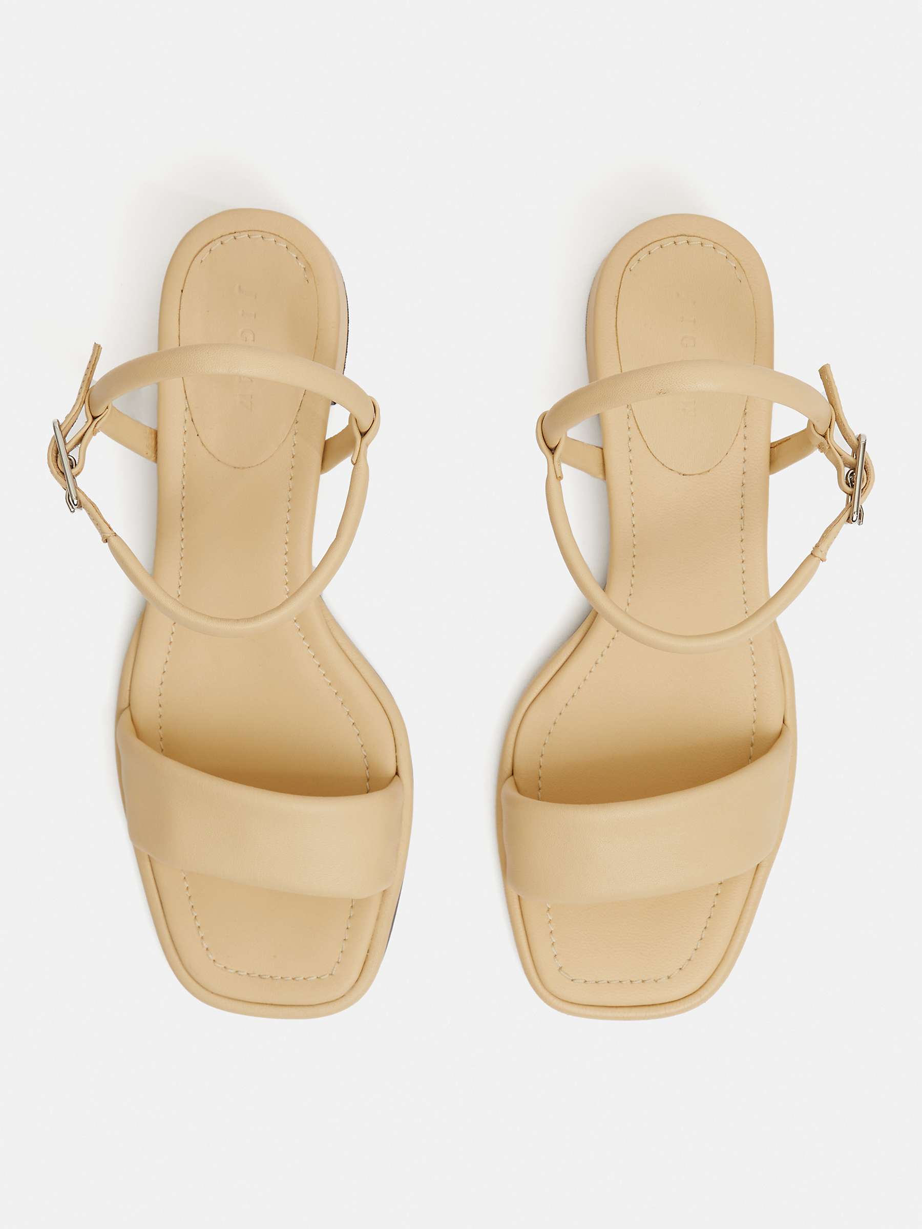 Buy Jigsaw Adel Leather Block Heel Sandals, Cream Online at johnlewis.com