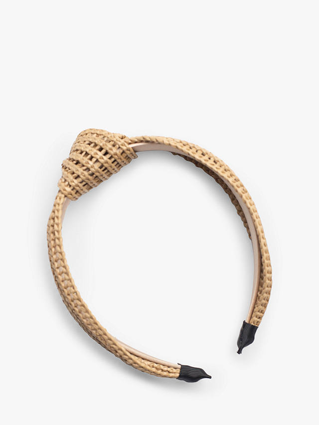 Bloom & Bay Ivy Raffia Knot Headband, Natural