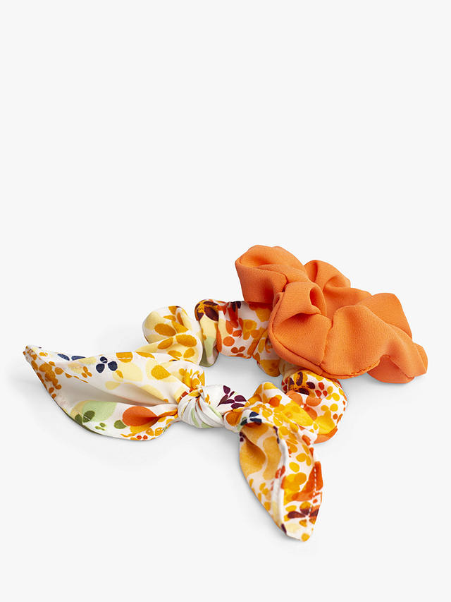 Bloom & Bay Lotus Knot Scrunchie Set, Orange/Multi