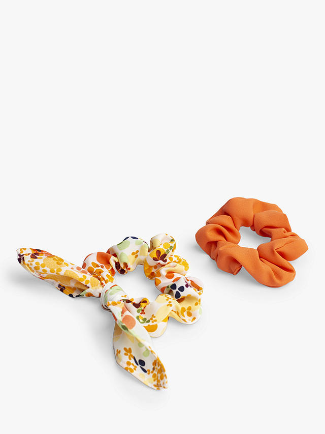 Bloom & Bay Lotus Knot Scrunchie Set, Orange/Multi