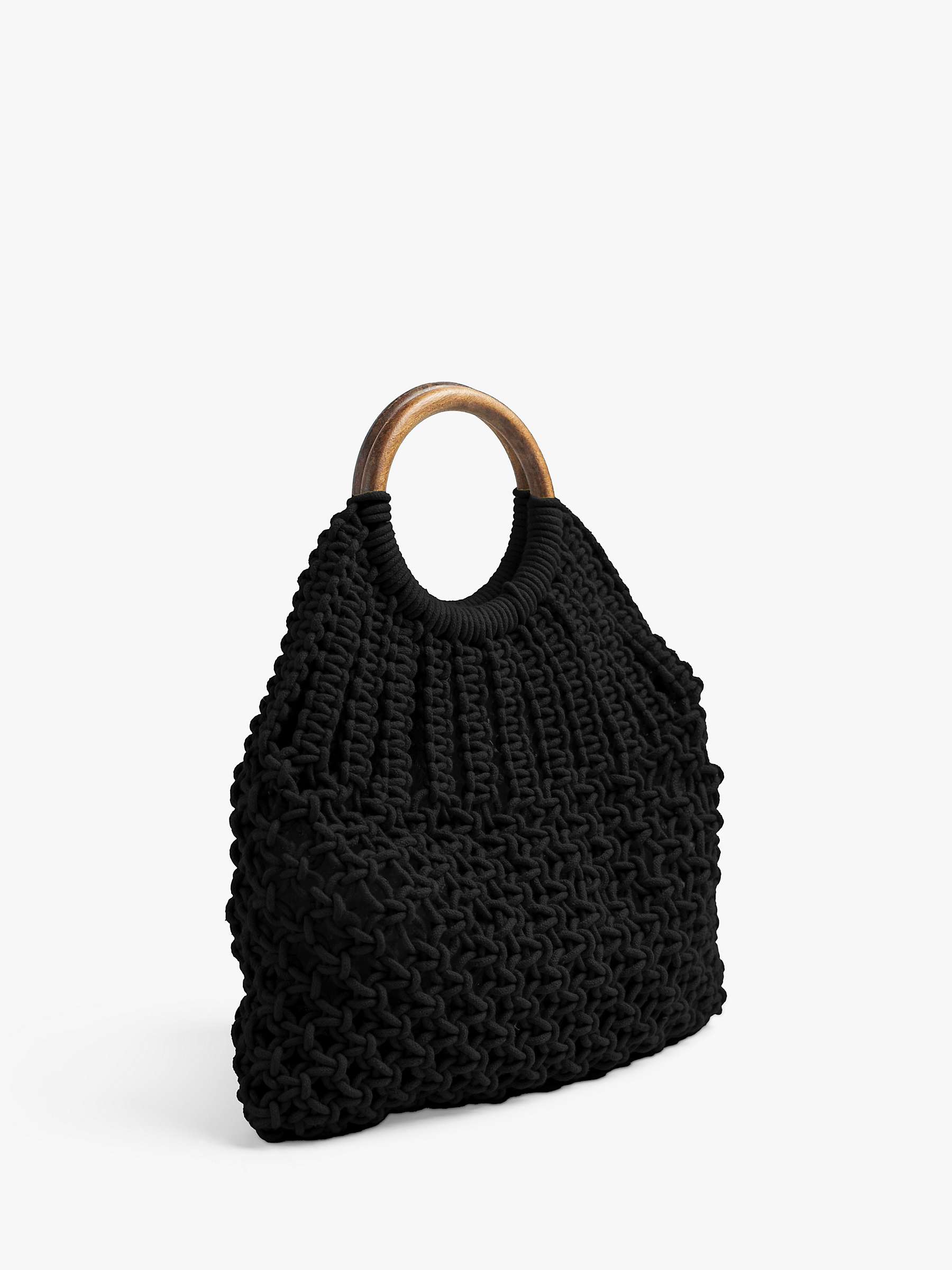 Buy Bloom & Bay Rye Knotted Macrame Bag, Black Online at johnlewis.com