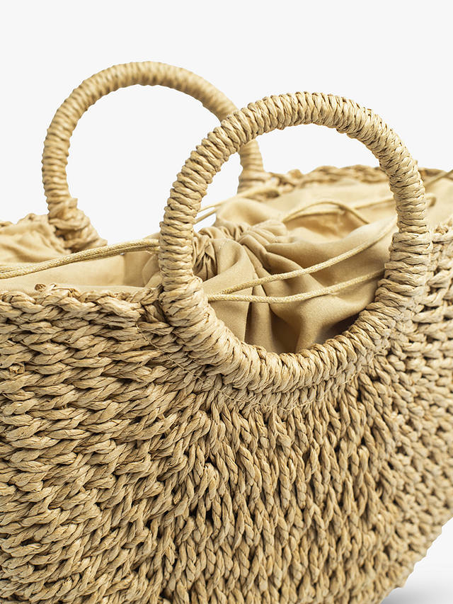 Bloom & Bay Watergate Mini Straw Basket Bag, Natural