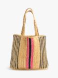 Bloom & Bay Weston Striped Jute Tote Bag, Natural/Multi