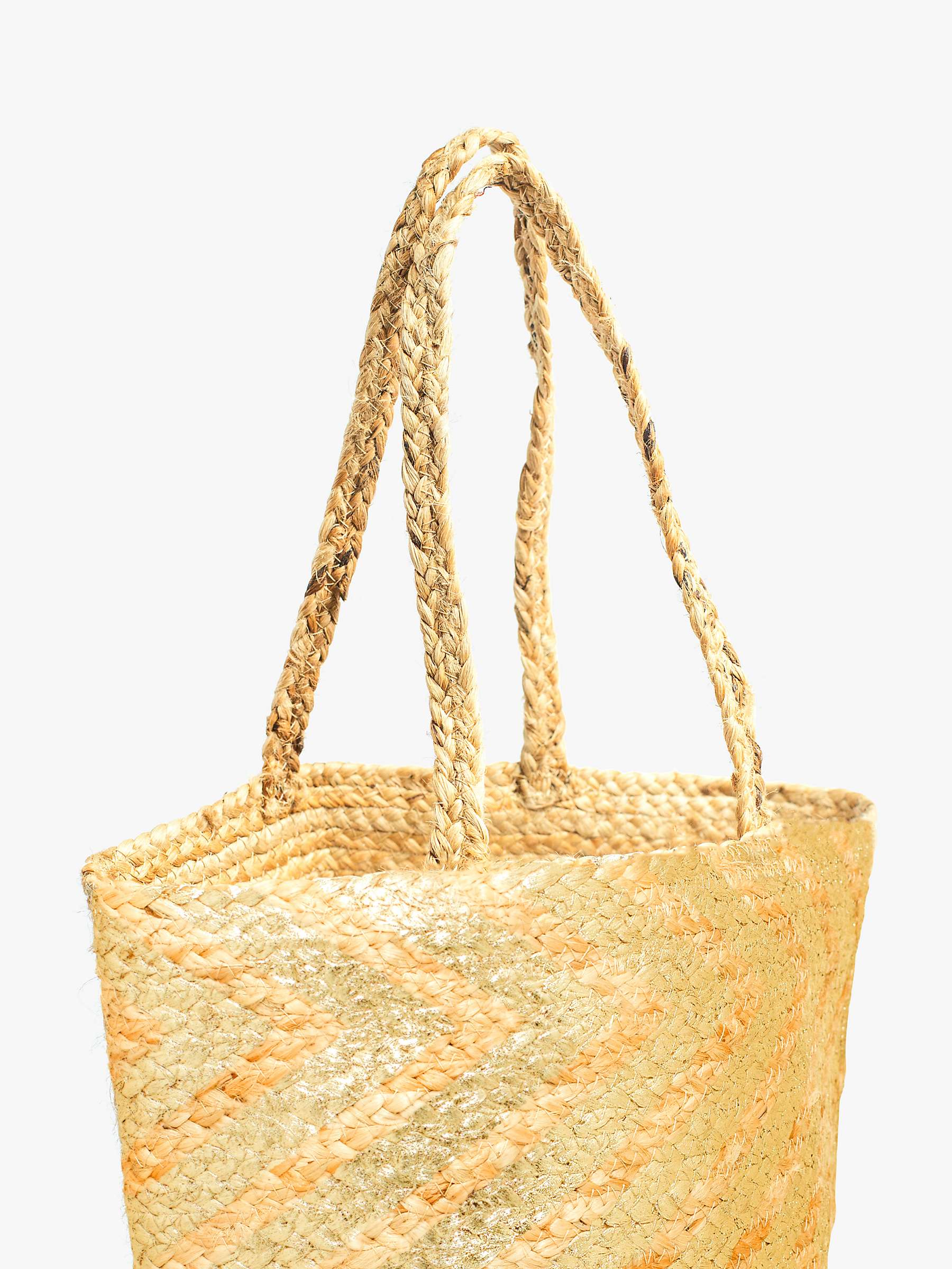 Buy Bloom & Bay Whitley Jute Chevron Basket Bag, Natural Online at johnlewis.com