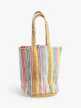 Bloom & Bay Shell Woven Stripe Tote Bag, Multi
