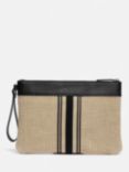 Jigsaw Athena Stripe Woven Pouch, Cream/Black