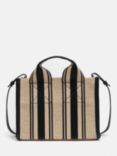 Jigsaw Stripe Woven Mini Tote Bag, Natural/Black