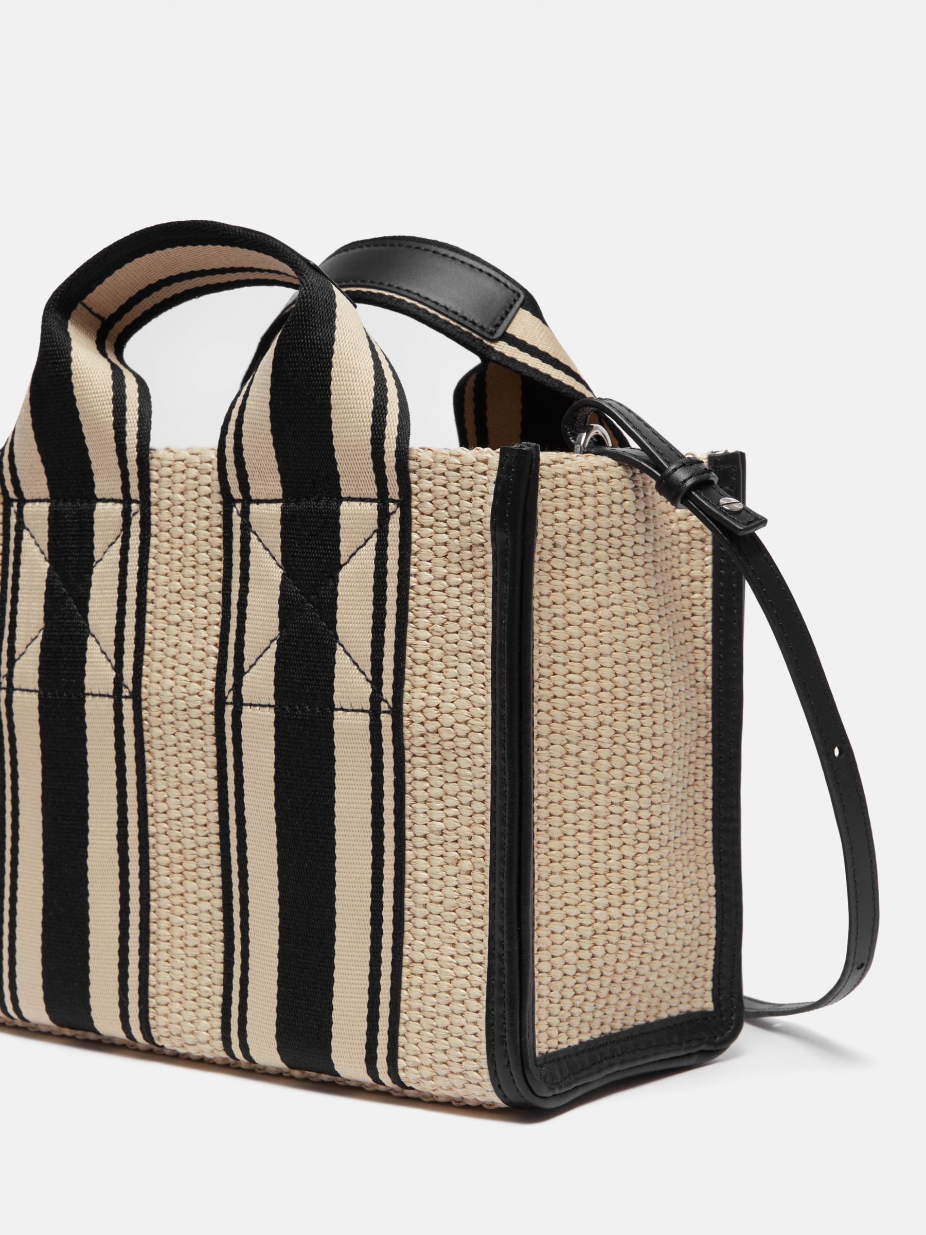 Buy Jigsaw Stripe Woven Mini Tote Bag, Natural/Black Online at johnlewis.com