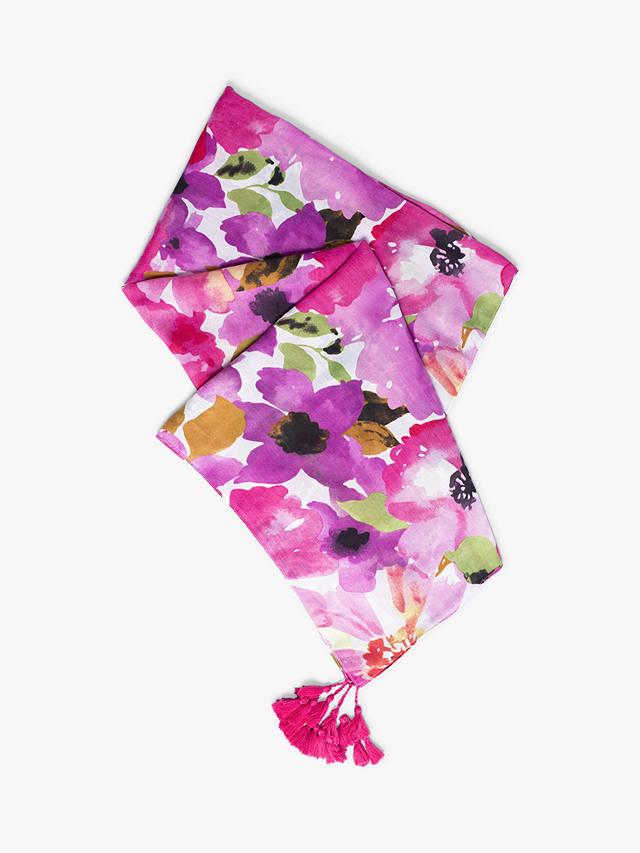 Bloom & Bay Hali Anemone Print Square Scarf, Pink/Multi