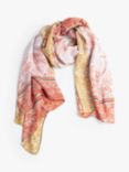 Bloom & Bay Neela Paisley Print Square Scarf, Orange/Multi